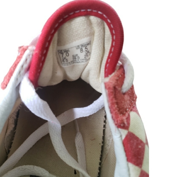 Vans Old School Skateboard Sneakers  Red White Checkered Men’s sz 7 women's 8.5 - Picture 8 of 11